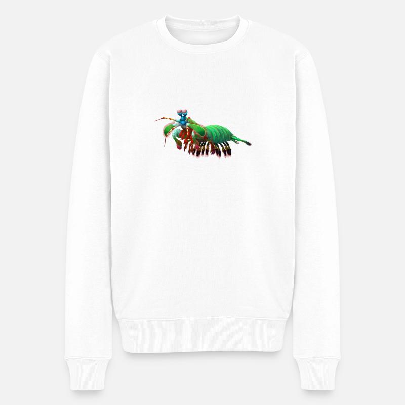 crevettes mante - Pull Premium bio Homme - blanc