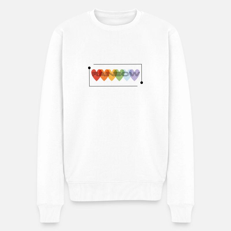Rainbow - Männer Premium Bio Pullover - Weiß