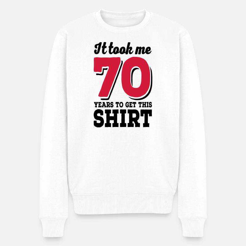 70 ans - Pull Premium bio Homme - blanc