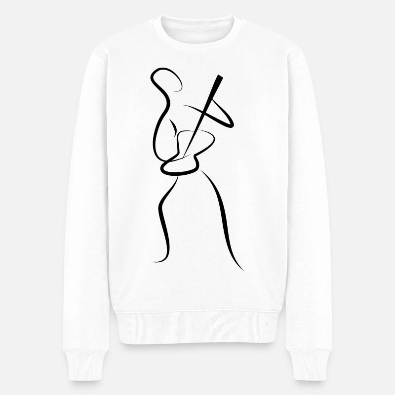 guitariste - Pull Premium bio Homme - blanc