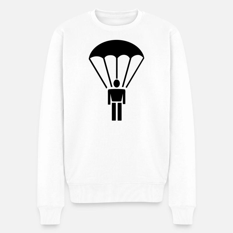 6061912 125958675 parachutistes - Pull Premium bio Homme - blanc