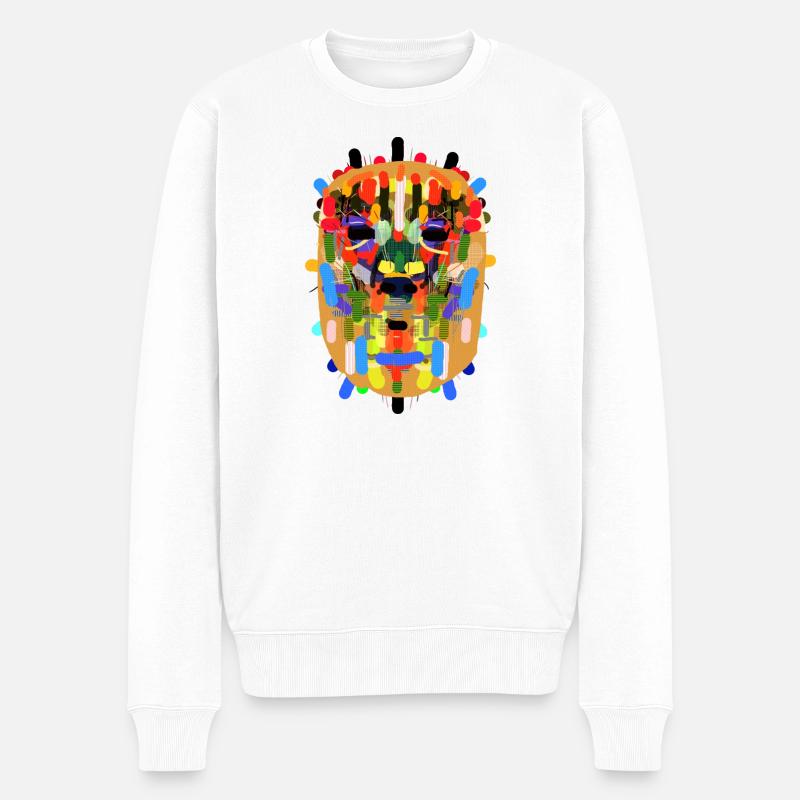 Brasilien Maske - Männer Premium Bio Pullover - Weiß