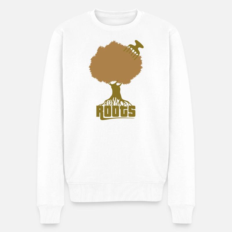 Roots Musik flex - Männer Premium Bio Pullover - Weiß