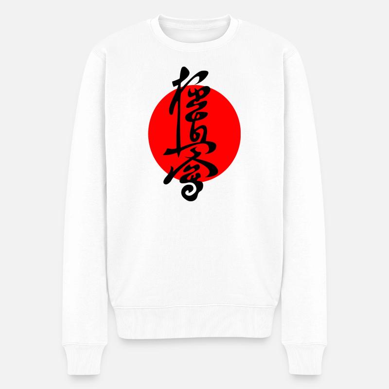 Kyokushin in japanischen Kanji geschrieben - Männer Premium Bio Pullover - Weiß