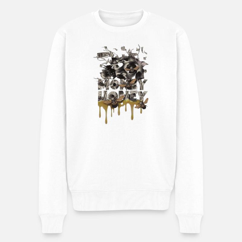 Schwarzgeld und Goldener Schwarm - Männer Premium Bio Pullover - Weiß
