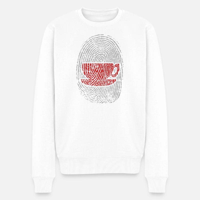 Kaffeetrinker Kaffee Kaffeeliebhaber Kaffeetasse - Männer Premium Bio Pullover - Weiß