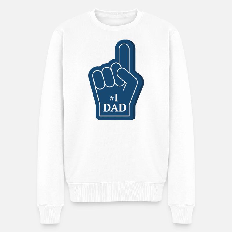 Papa #1 Design - Pull Premium bio Homme - blanc