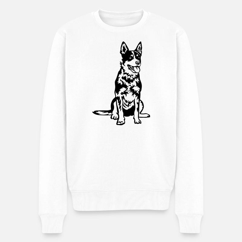 Australian Cattle Dog - Männer Premium Bio Pullover - Weiß