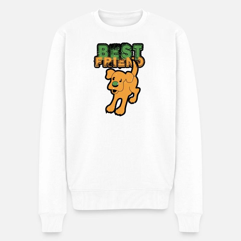 Best Friend DOG - Männer Premium Bio Pullover - Weiß