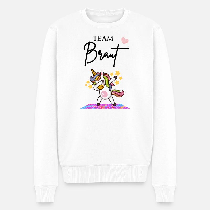 Team Braut - Männer Premium Bio Pullover - Weiß