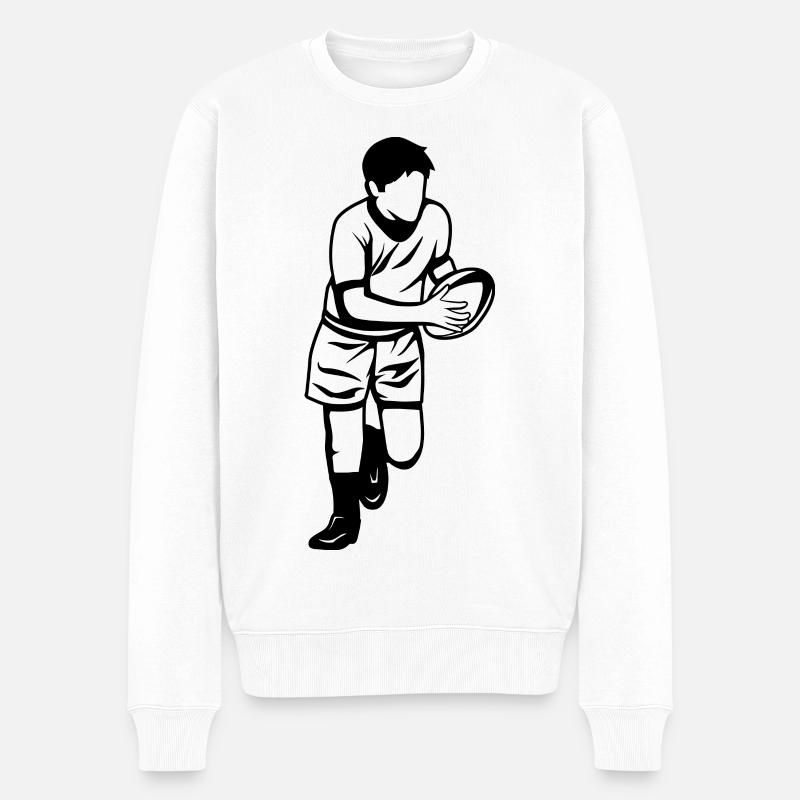 Rugby Junge - Männer Premium Bio Pullover - Weiß