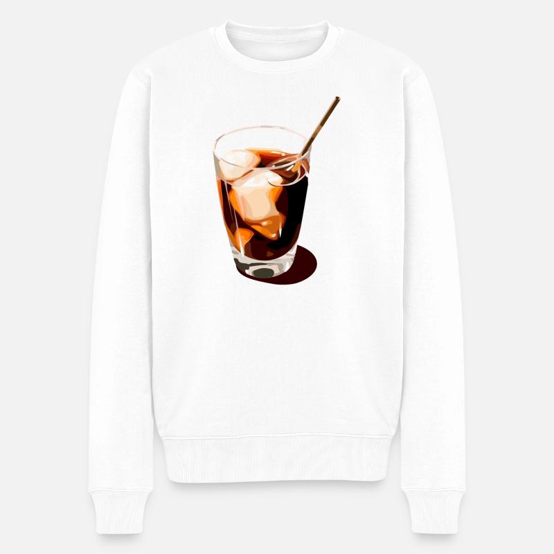 Kaffeegetränk Illustration - Männer Premium Bio Pullover - Weiß