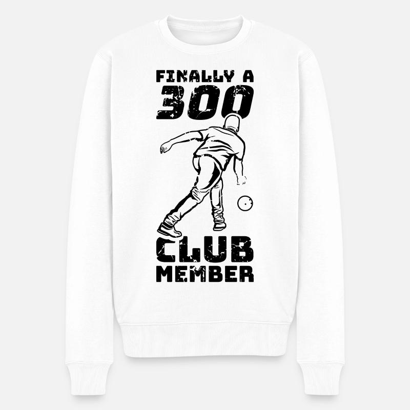 Bowling 300 points - Pull Premium bio Homme - blanc