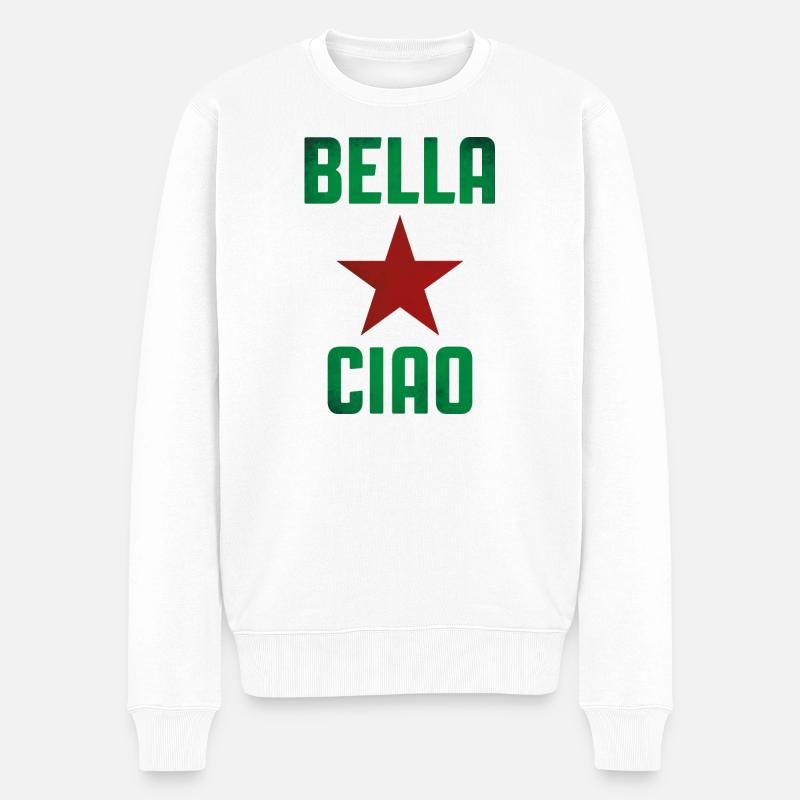 Partisanengesang - Männer Premium Bio Pullover - Weiß