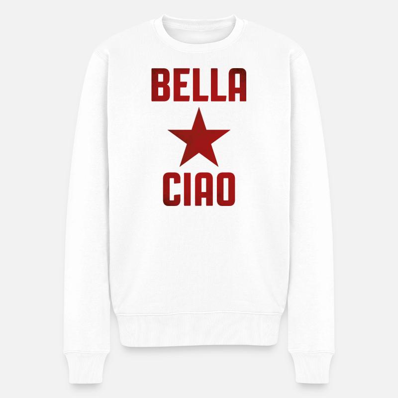 Partisanengesang - Männer Premium Bio Pullover - Weiß