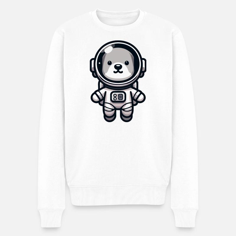 Space Paws: Der Astro-Welpe - Männer Premium Bio Pullover - Weiß