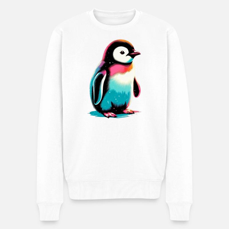 Pinguin - Männer Premium Bio Pullover - Weiß