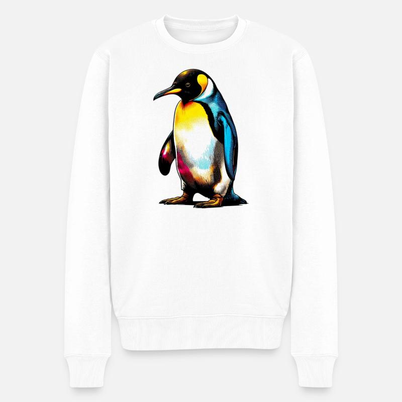 Pinguin - Männer Premium Bio Pullover - Weiß