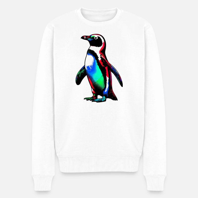 Pinguin - Männer Premium Bio Pullover - Weiß