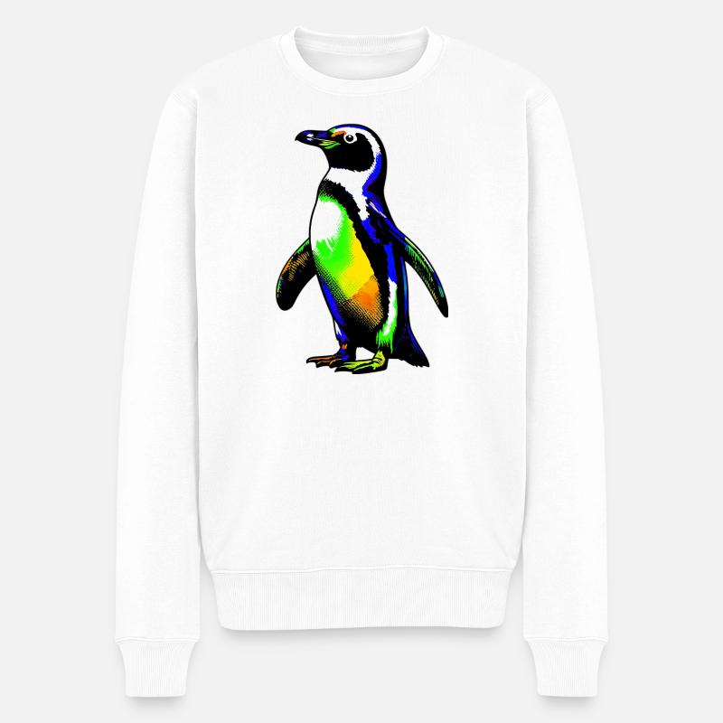 Pinguin - Männer Premium Bio Pullover - Weiß