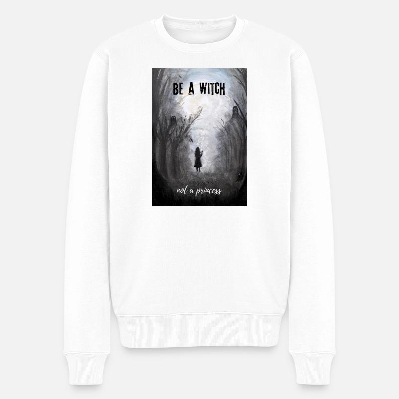 Mystische Hexe Wald Illustration Sei Hexe - Männer Premium Bio Pullover - Weiß