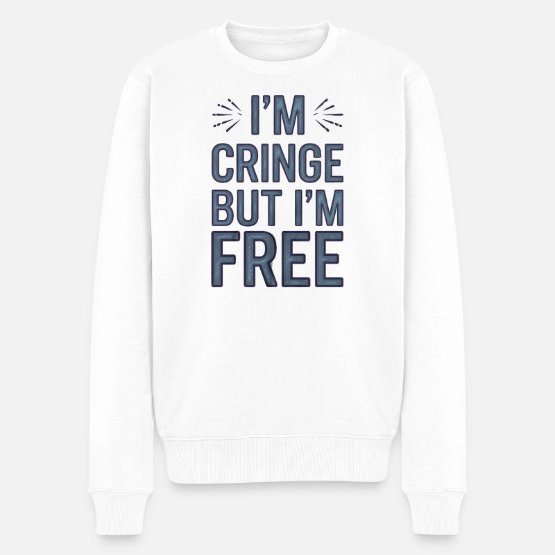 Humorvoller Spruch, Bering Free - Männer Premium Bio Pullover - Weiß