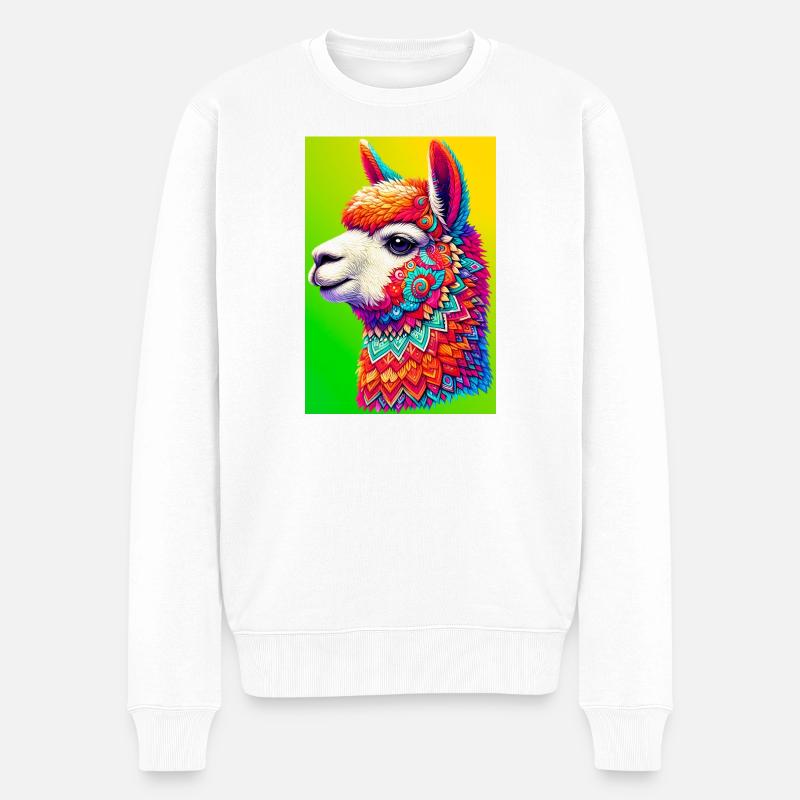 Alpaka - Männer Premium Bio Pullover - Weiß