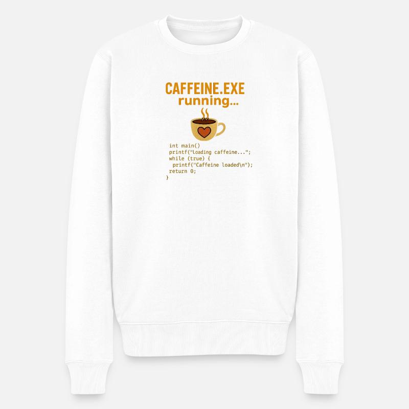 Caffeine.exe course à pied - Pull Premium bio Homme - blanc