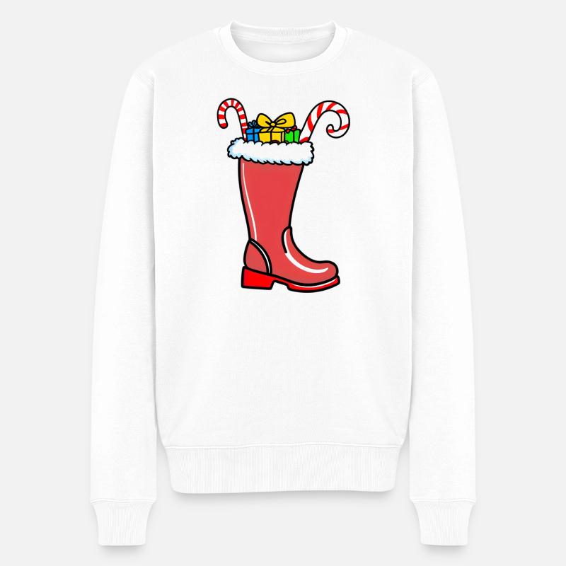 Bas de Noël avec cadeaux - Pull Premium bio Homme - blanc