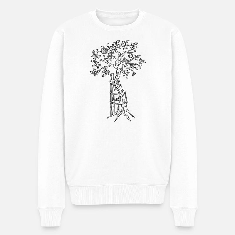 Bäumchen von Andry – schwarz - Männer Premium Bio Pullover - Weiß