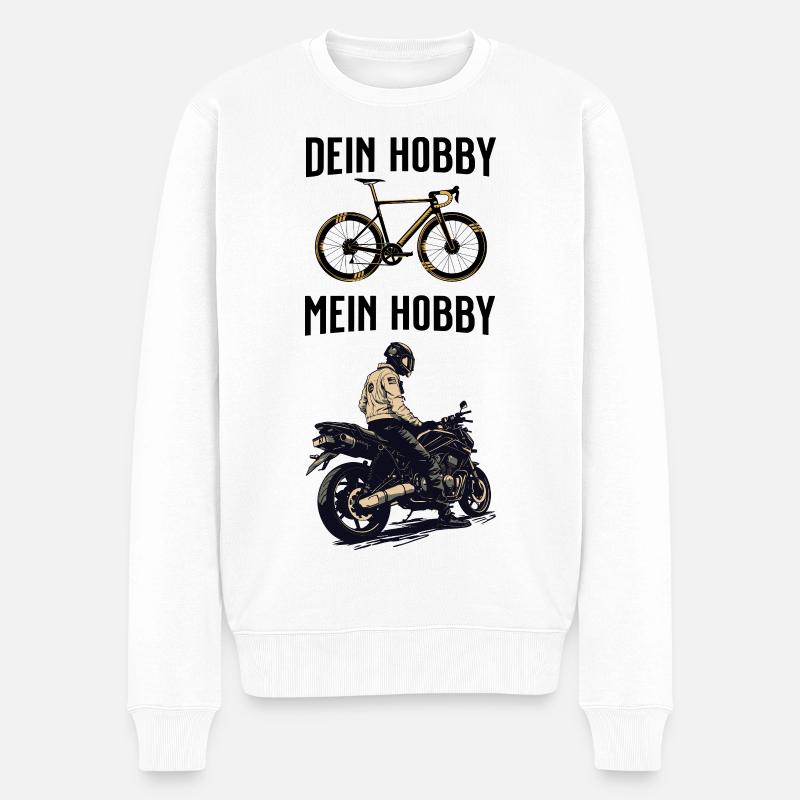 Dein Hobby Mein Hobby - Männer Premium Bio Pullover - Weiß