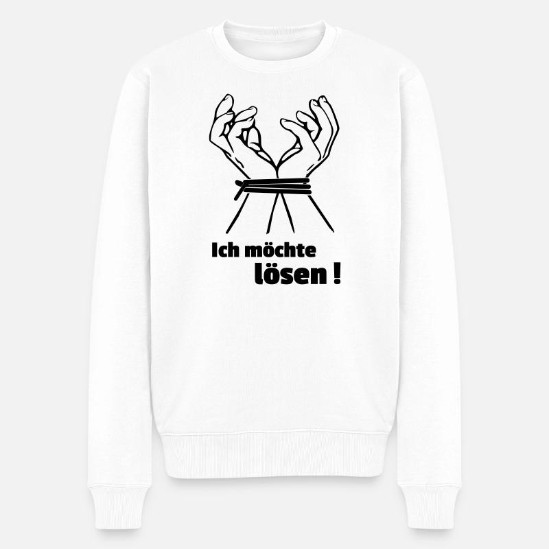 Ich möchte lösen  - Männer Premium Bio Pullover - Weiß