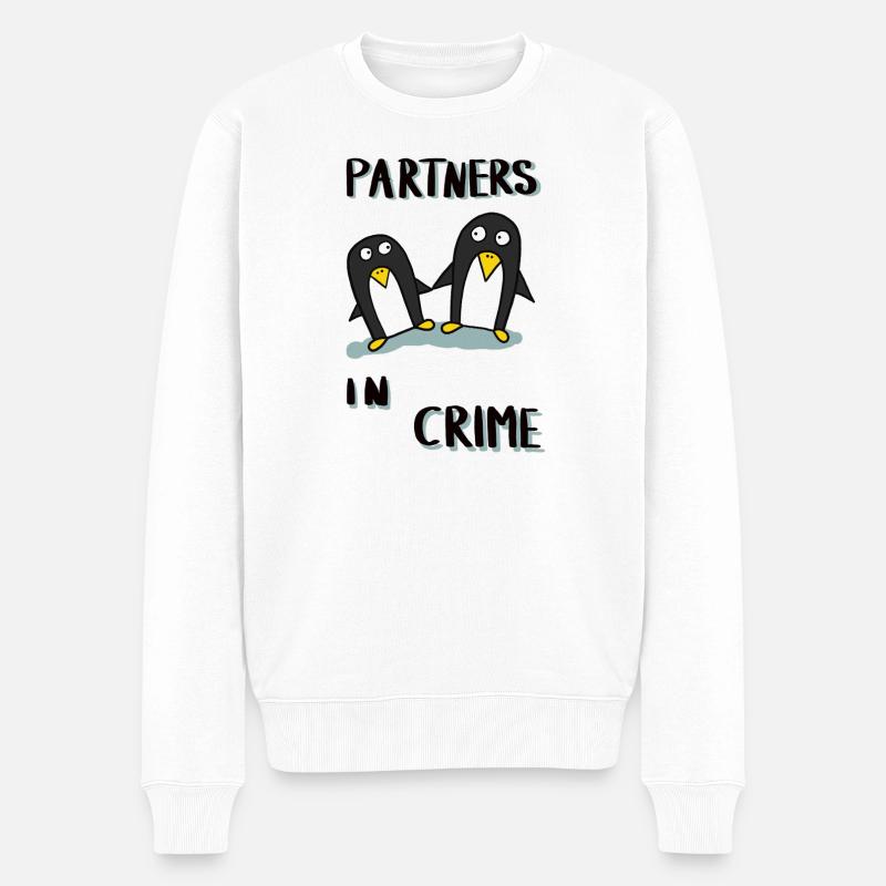 partners in crime - Männer Premium Bio Pullover - Weiß