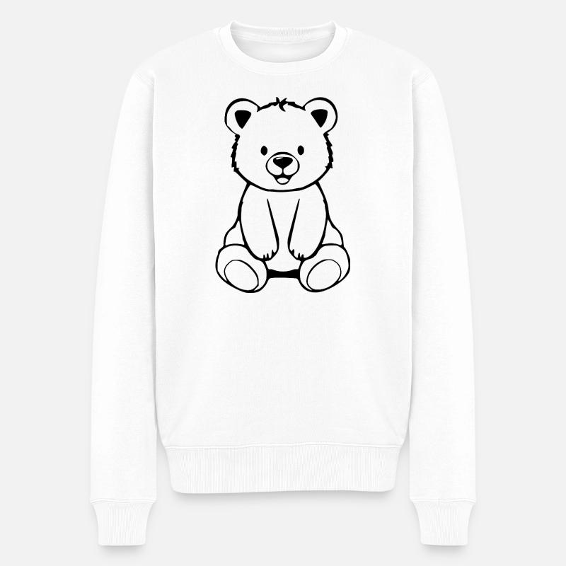 Bär Bärchen - Männer Premium Bio Pullover - Weiß