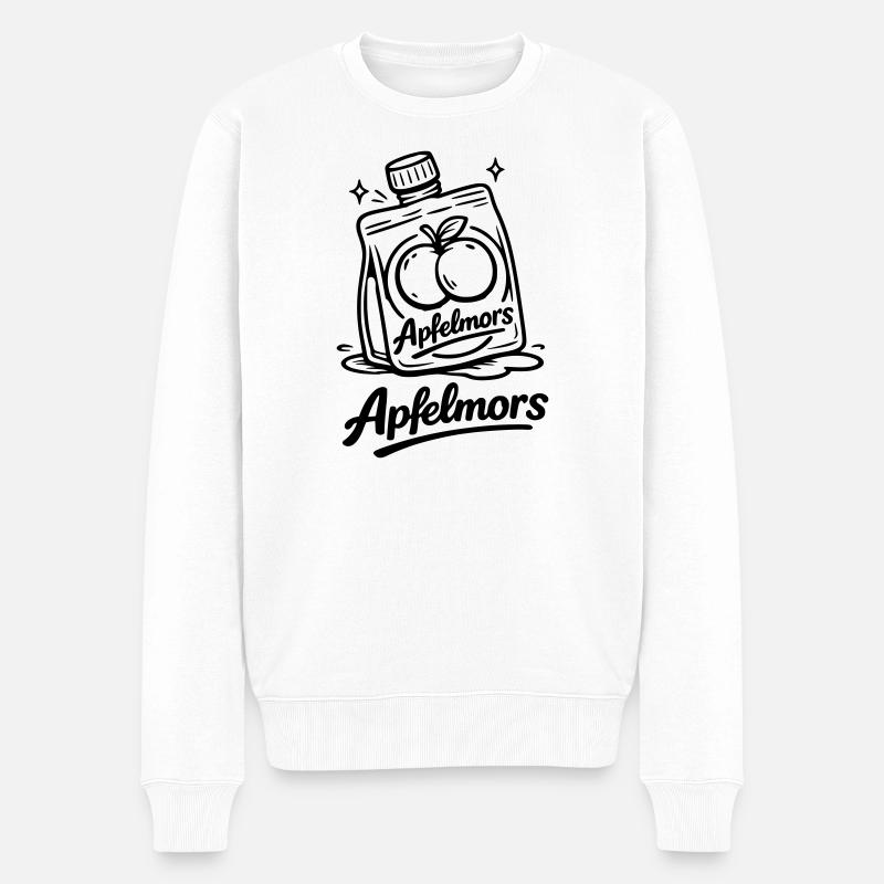 Apfel Mors Popo  - Männer Premium Bio Pullover - Weiß