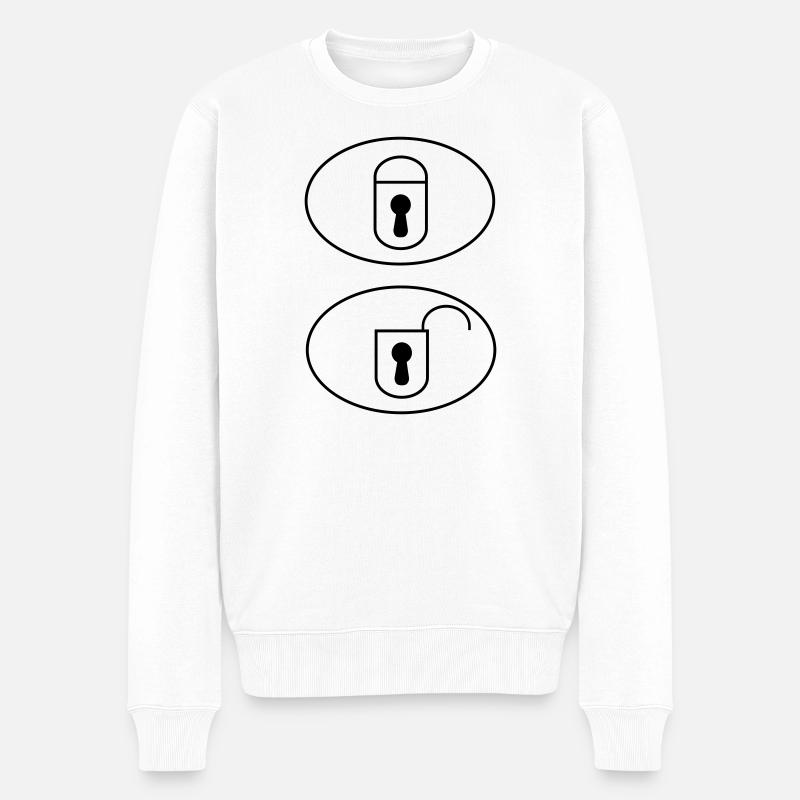 Auto-Fernbedientasten - Männer Premium Bio Pullover - Weiß