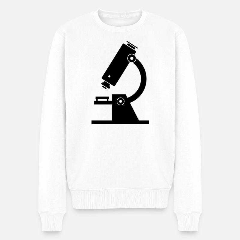 Mikroskop - Männer Premium Bio Pullover - Weiß