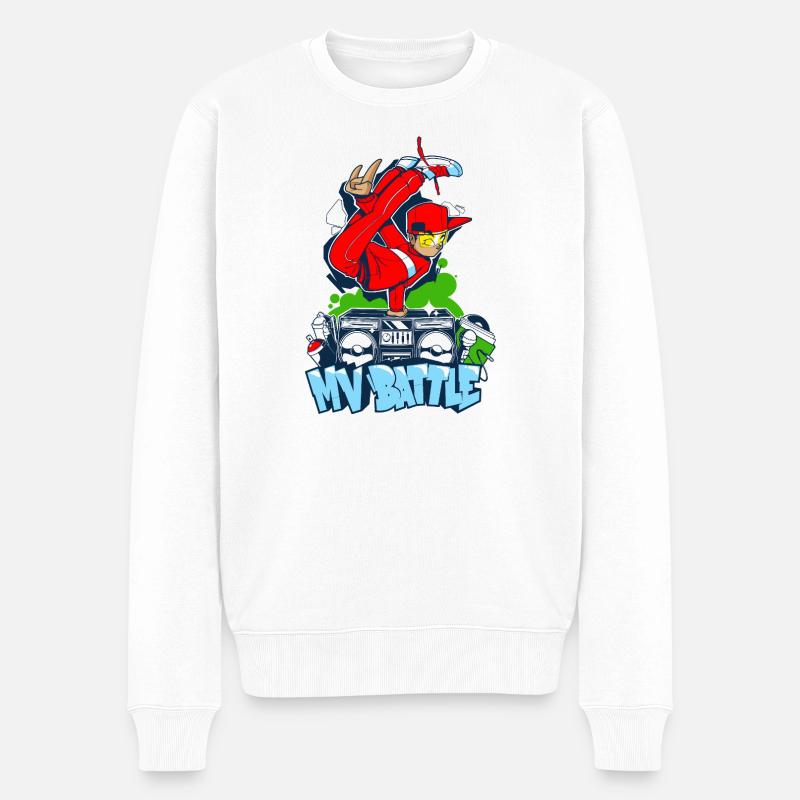 Breakdance  | B-Boy | Hip Hop - Männer Premium Bio Pullover - Weiß