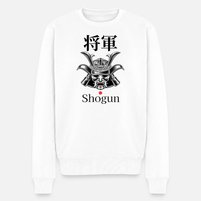 Shogun Kanji Kontrast - Männer Premium Bio Pullover - Weiß