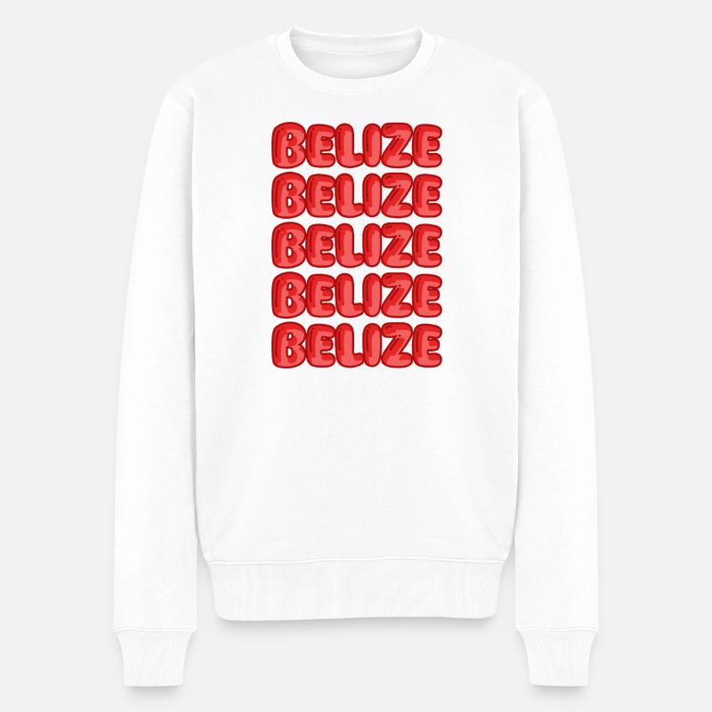 Belize - Männer Premium Bio Pullover - Weiß