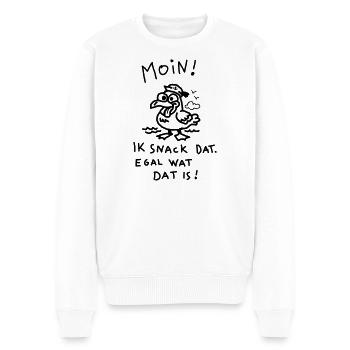 Moin Dämliche Möwe Witzig Kinder Motiv  - Männer Premium Bio Pullover - Weiß - Vorne - Thijin (182cm)