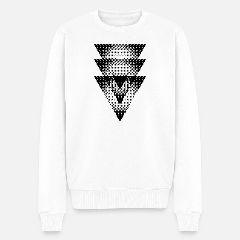 Dreiecksdesign - Männer Premium Bio Pullover - Weiß