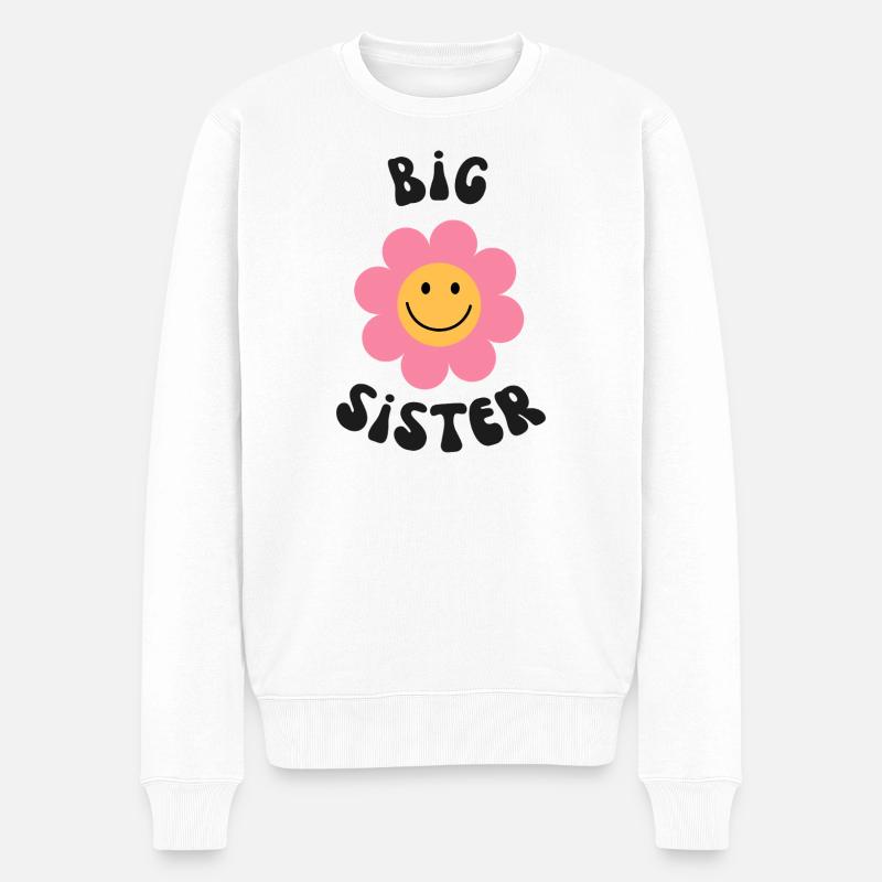 große Schwester - Männer Premium Bio Pullover - Weiß
