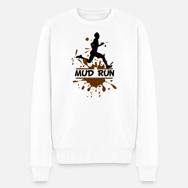 Mud Run Man – Modder Runner - Pull Premium bio Homme - blanc