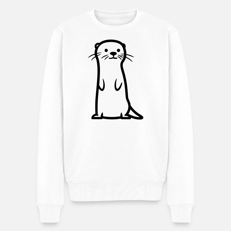 Otter - Männer Premium Bio Pullover - Weiß