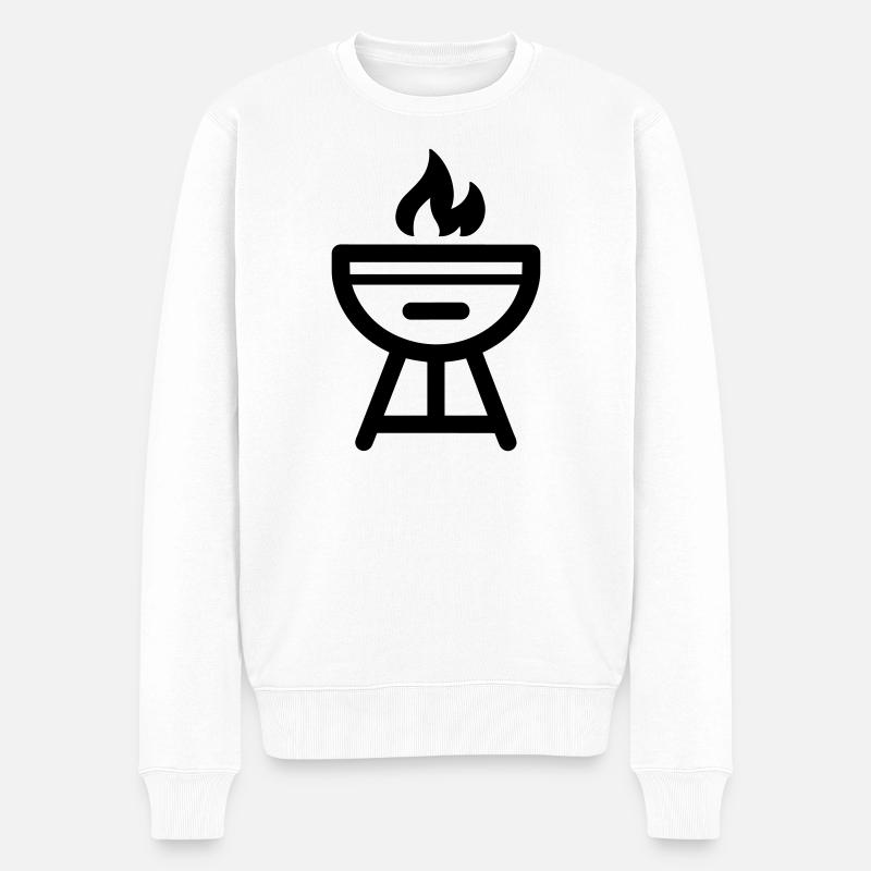 Grillen - Männer Premium Bio Pullover - Weiß