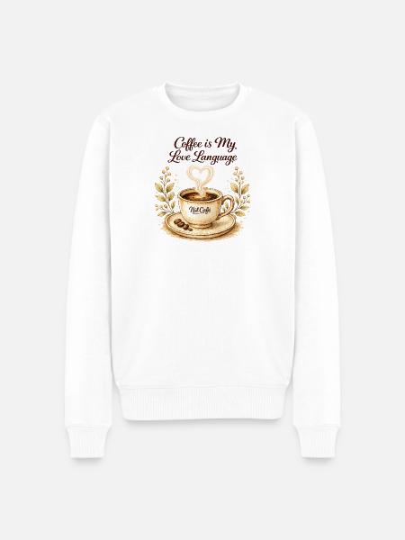 coffe_ist_my_live_language - Men's Premium Organic Jumper - white