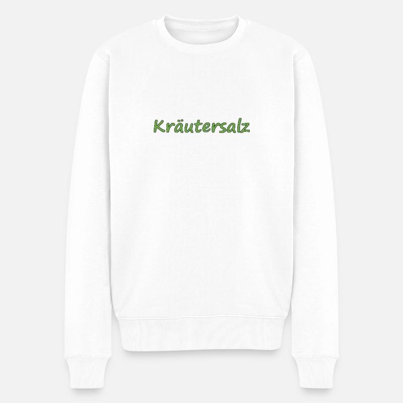 Kräutersalz - Männer Premium Bio Pullover - Weiß