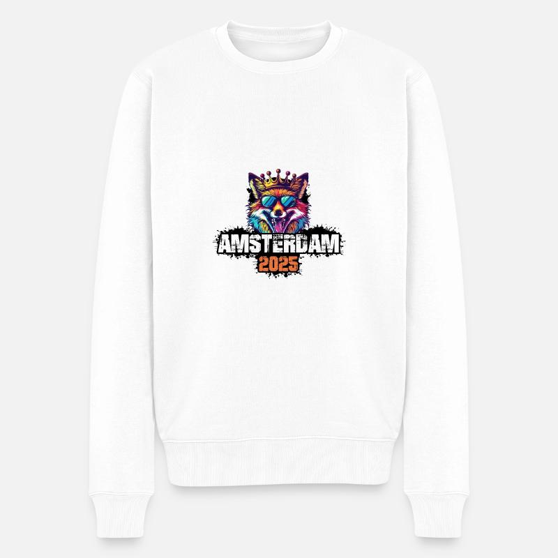 Amsterdam 2025 Vacances Renard - Pull Premium bio Homme - blanc