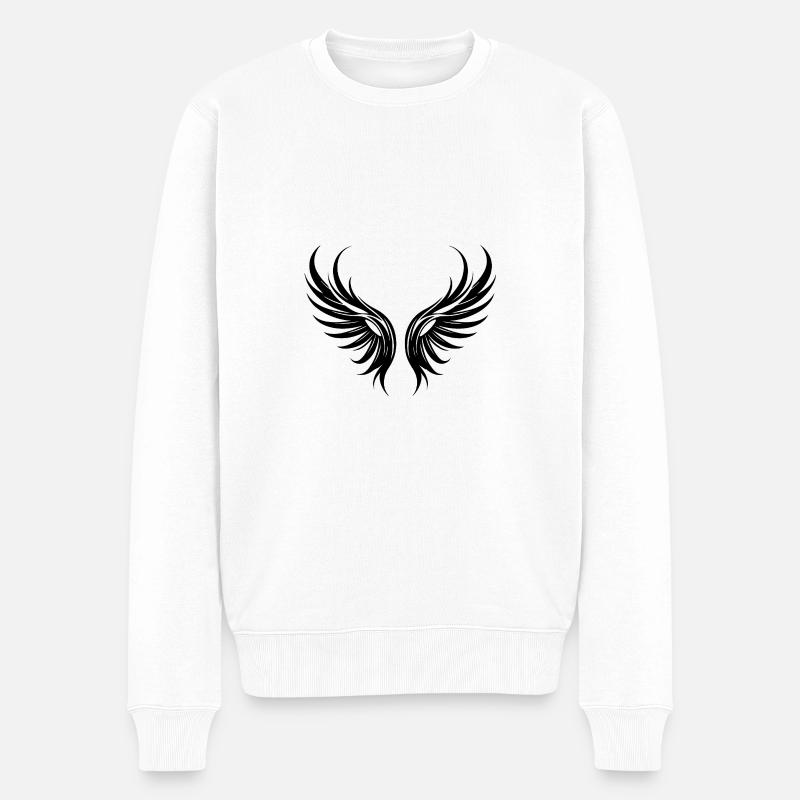 Flügel symbol - Männer Premium Bio Pullover - Weiß